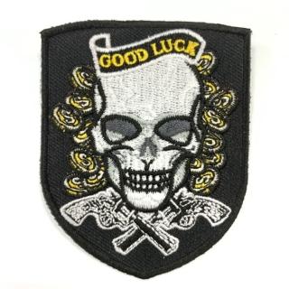 【A-ONE 匯旺】骷髏 Good Luck GANG 刺繡徽章 PATCH 胸章 美式 幫派嘻哈(NO.287)