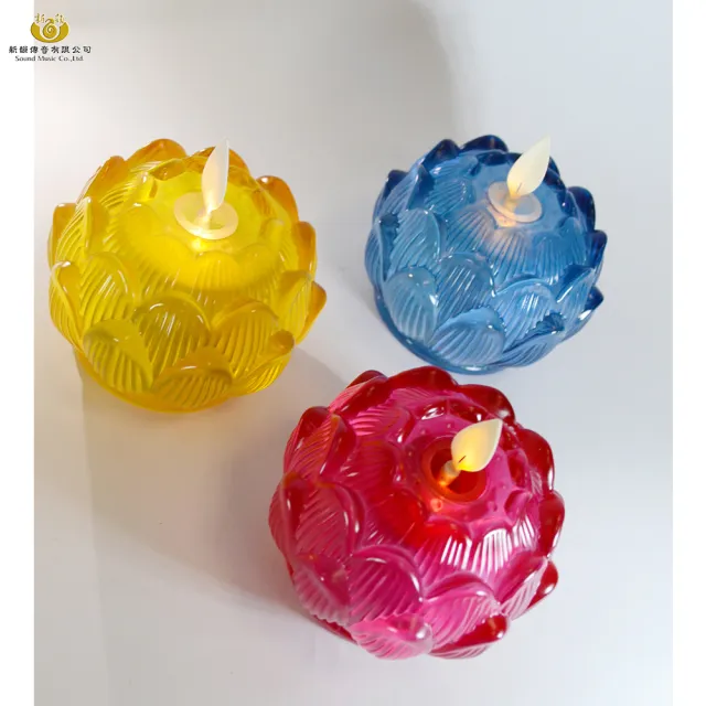 【新韻傳音】祈願琉璃心燈 充電式 紫色(直徑5.3cm／2入組 中元普渡拜拜)