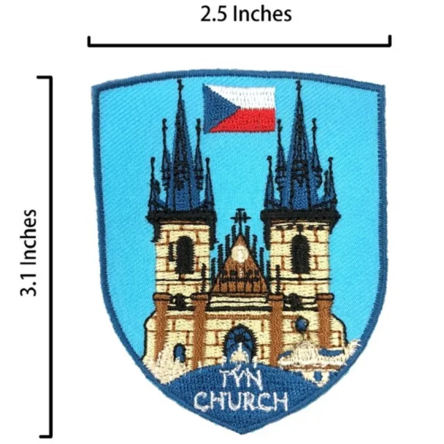 【A-ONE 匯旺】捷克 泰恩教堂 刺繡貼布 東歐 電繡貼 INS打卡地標 背膠補丁 PATCH(NO.276)