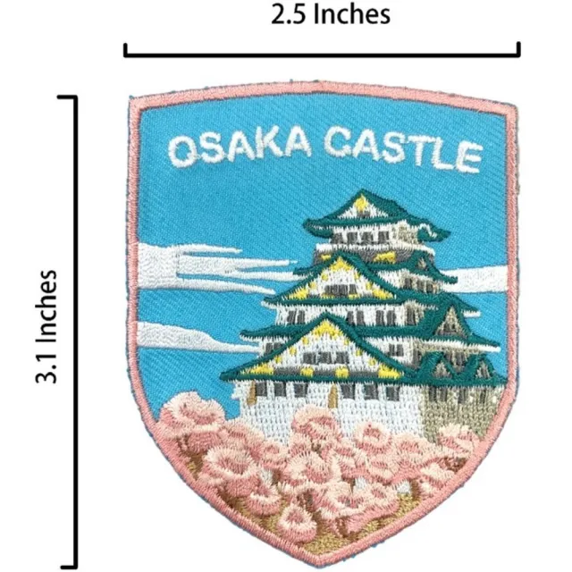 【A-ONE 匯旺】日本 大阪城 文青風格 帽子 熨斗貼布 熨燙布標 布藝徽章地標電繡背膠補丁 袖(NO.185)