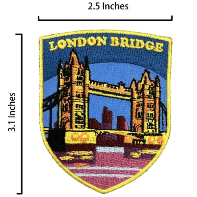 【A-ONE 匯旺】英國 倫敦鐵橋 皮夾 皮包 手機 刺繡貼布 電繡貼 背膠補丁 地標熨斗刺繡徽章(NO.191)