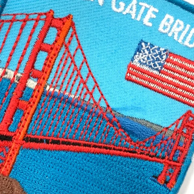【A-ONE 匯旺】美國 舊金山 金門大橋 外套熨斗刺繡 USA 三藩市背膠補丁 袖標 布標 布貼(NO.305)