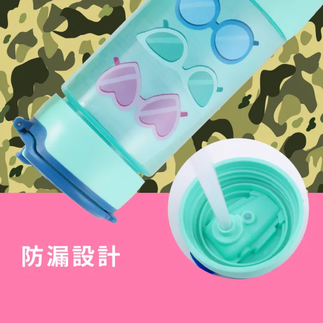【Cool Gear 酷樂】兒童潮流發光翻蓋吸管式水壺480ml(發光水壺)