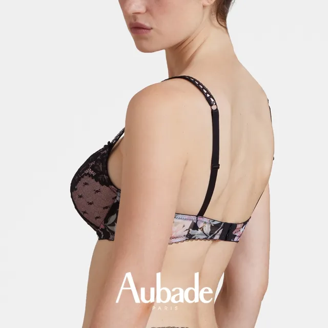 【Aubade】夢幻花園蕾絲無襯內衣-IA(黑)
