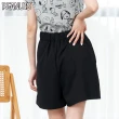 【SNOOPY 史努比】史努比可愛臉型高腰短褲(黑/米)