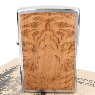 【Zippo】美系~WOODCHUCK-櫻桃木貼片打火機-買一顆！種一棵樹！