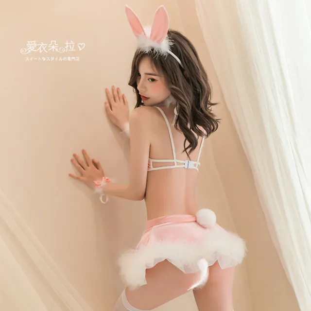 【愛衣朵拉】粉紅貓女裝 情趣內衣角色服飾7件組(可愛毛絨貓咪套裝)