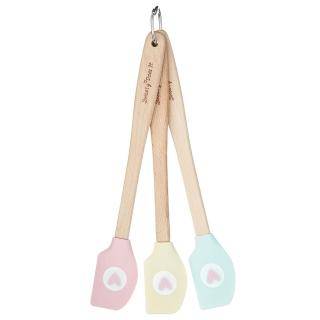 【KitchenCraft】迷你矽膠刮刀3入 愛心21cm / 攪拌刮刀 刮刀 奶油刮刀 抹刀