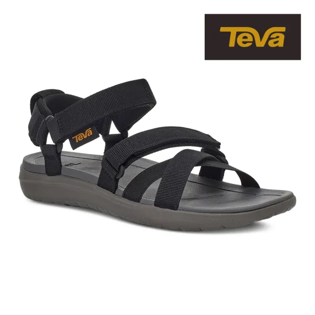 【TEVA】原廠貨 女 Sanborn Mia 輕量織帶涼鞋/雨鞋/水鞋(黑色-TV1116650BLK)