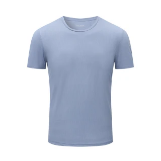 【DZRZVD 杜戛地】110523男款涼感短袖T恤 灰藍色(柔軟高彈力、接觸涼感、透氣排汗)