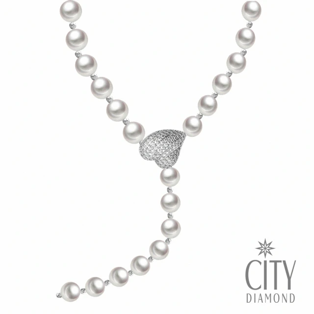 【City Diamond 引雅】『心心相印』天然珍珠Y字鍊