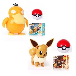 【任天堂】Pokemon 寶可夢 神奇寶貝 變形球 可達鴨 伊布 兩款1組(代理正版公司貨)