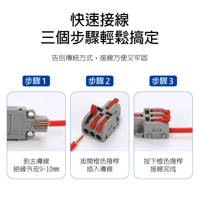 【青禾坊】拼接式一進四出快接頭/快速接線/電線接頭/接線端子/電火布(20顆)