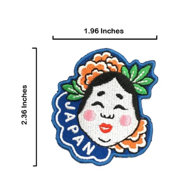 【A-ONE 匯旺】日本Q版 白臉能面具 地標熨燙刺繡背膠補丁 袖標 布標 布貼 補丁 貼布繡 臂(NO.197)