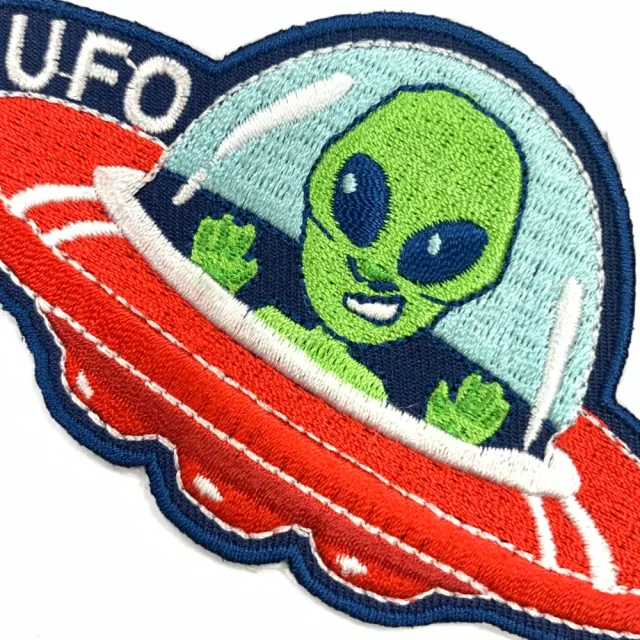 【A-ONE 匯旺】外星人UFO 外套皮夾 皮包 手機 刺繡貼布 電繡貼 背膠補丁 電繡刺繡布章(NO.224)
