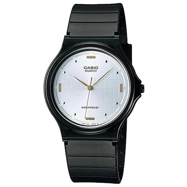 【CASIO 卡西歐】極簡百搭薄型腕錶/黑x白面(MQ-76-7A1)