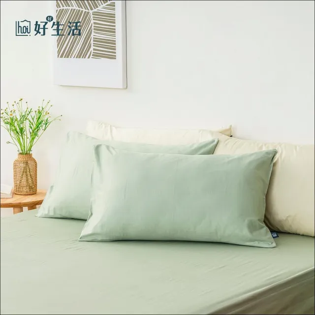 【hoi! 好好生活】hoi!台灣製純棉枕套1入-薄荷綠 45×75cm