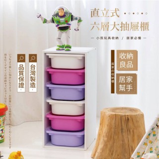 【TIDY HOUSE】MIT臺灣製造-直式六小抽抽屜玩具收納櫃 多色可選(玩具櫃 收納櫃 五種可選)