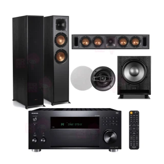 【ONKYO】TX-RZ50+R-625FA+R-34C+ICQ62+MS-450(擴大機+主喇叭+中置+嵌入式喇叭一對+重低音)