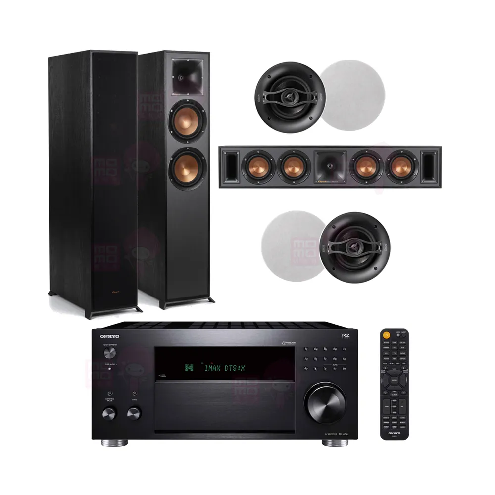 【ONKYO】TX-RZ50+R-625FA+R-34C+ICQ62(擴大機+主喇叭+中置+嵌入式喇叭二對)