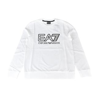 【EMPORIO ARMANI】EMPORIO ARMANI EA7字母LOGO純棉長袖運動T恤(白)