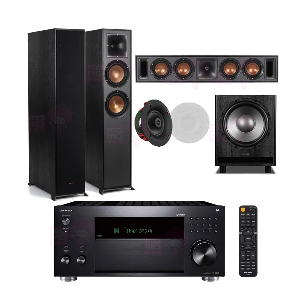 【ONKYO】TX-RZ50+R-625FA+R-34C+CS-16CII+MS-450(擴大機+主喇叭+中置+崁入式喇叭一對+重低音)