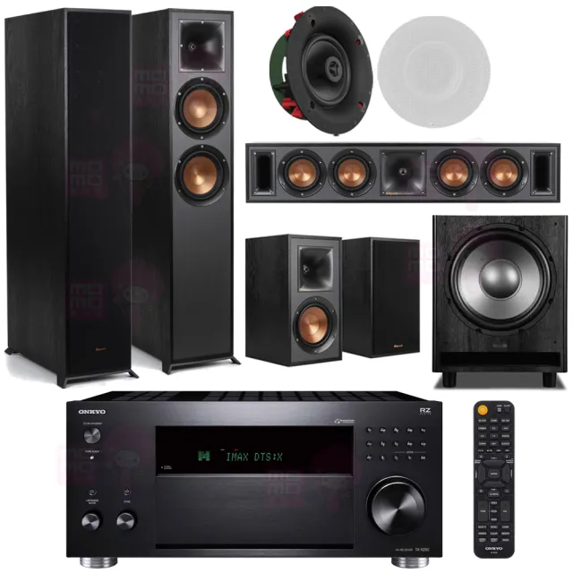 【ONKYO】TX-RZ50+R-625FA+R-34C+R-41M+CS-16CII+MS-450(擴大機+主喇叭+中置+環繞+崁入式喇叭一對+重低音)