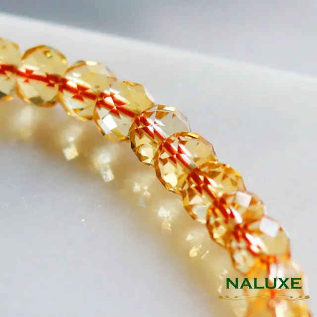 【Naluxe】黃水晶 鑽切疊珠開運手鍊(寶石等級 鑽切高閃度)