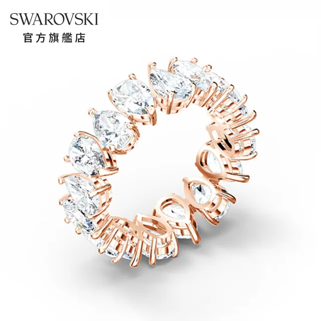 【SWAROVSKI 官方直營】VITTORE現代璀璨水滴戒指 交換禮物