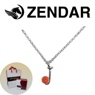 【ZENDAR】頂級天然沙丁紅珊瑚圓珠3-3.5mm字母銀色項鍊 227252 字母J