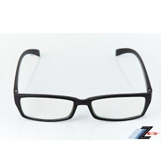【Z-POLS】造型方黑框消光設計超修飾臉型 質感流行抗紫外線UV400平光眼鏡(MIT臺灣製造舒適好戴)