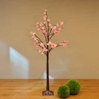 【YU Living 信歐傢居】LED梅花樹燈裝飾燈 高150cm 暖白光 粉紅梅花(大尺寸 展示燈 夜燈 立燈 小夜燈 燈臺)