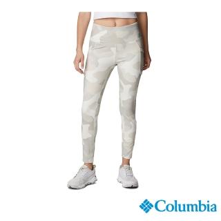 【Columbia 哥倫比亞 官方旗艦】女款-Omni-Shade UPF50快排彈性運動長褲-卡其迷彩(UAR21760KO / 2022年春夏
