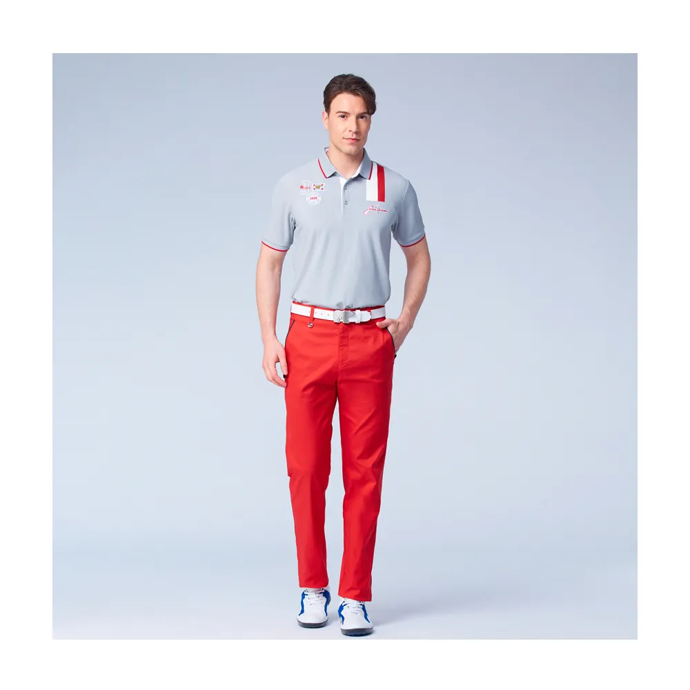 【Jack Nicklaus 金熊】GOLF男款彈性高爾夫球長褲(紅色)
