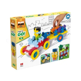 【Plus-Plus 加加積木】BIG大顆粒-大積木車子(70 pcs)