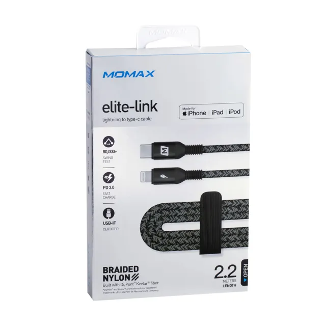 【Momax】ELITE LINK USB-C to Lightning 2.0M傳輸線