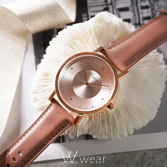 【W.wear】經典玫瑰金斜面(女錶)