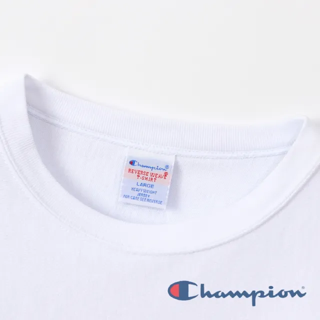 【Champion】官方直營-RW袖子草寫Logo長袖Tee-9.4oz-男(白色)