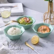 【Homely Zakka】北歐簡約啞光色釉八角新骨瓷餐盤飯碗3件組_2色任選(飯碗 湯碗 餐具 餐碗 盤子 器皿)