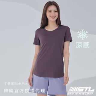 【STL】yoga 韓國『涼感 PickUp』V領 長版 運動 機能 上衣 輕量 透氣(丁香紫SoftPurple)