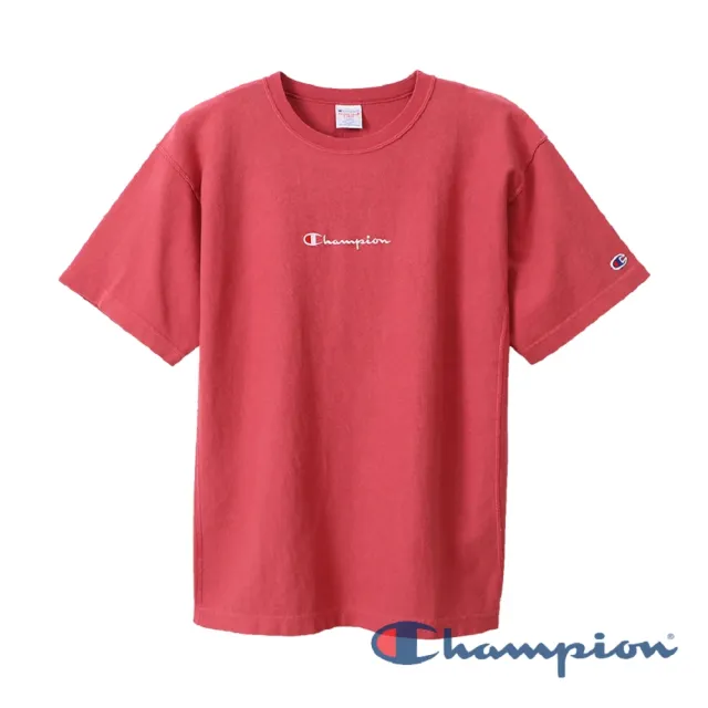 【Champion】官方直營-RW刺繡Logo短袖Tee-9.4oz-男(深紅色)