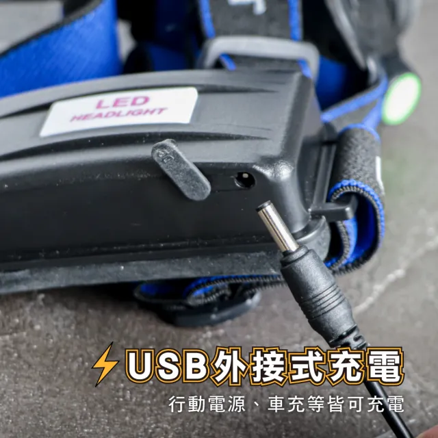 【KINYO】USB充電式輕量鋁合金頭燈(LED-719)