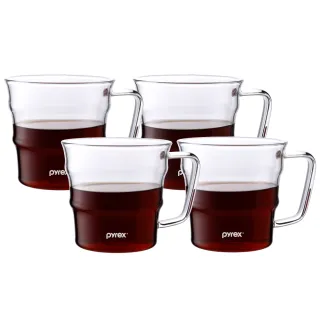 【CorelleBrands 康寧餐具_4入組】Pyrex Cafe 咖啡玻璃杯 300ML