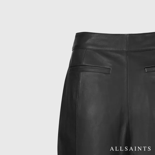 【ALLSAINTS】LEAH 上等純羊皮羊皮寬褲-黑 WL052T(舒適版型)