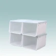 【Ashley House】加大款4入組-簡約透明翻蓋可多層疊加收納鞋盒(3色可選)