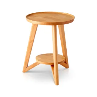 【DAIMARU 大丸家具】VITZ比茨赤樺木 40 圓邊桌 NA原木色(圓邊桌)