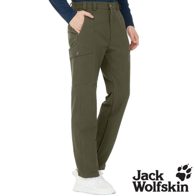 【Jack wolfskin 飛狼】男 保暖休閒長褲 潑水加工 內磨毛 登山褲(棕卡)