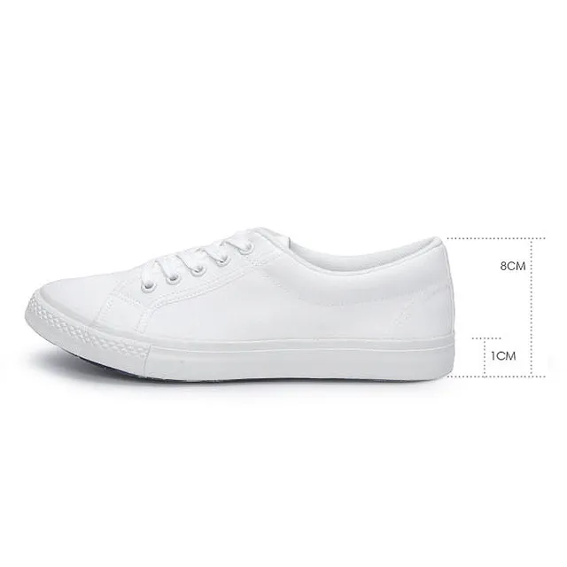 【FUFA Shoes 富發牌】簡約素面帆布休閒鞋-全黑/全白 1CM20(女鞋/帆布鞋/小白鞋/女休閒鞋)