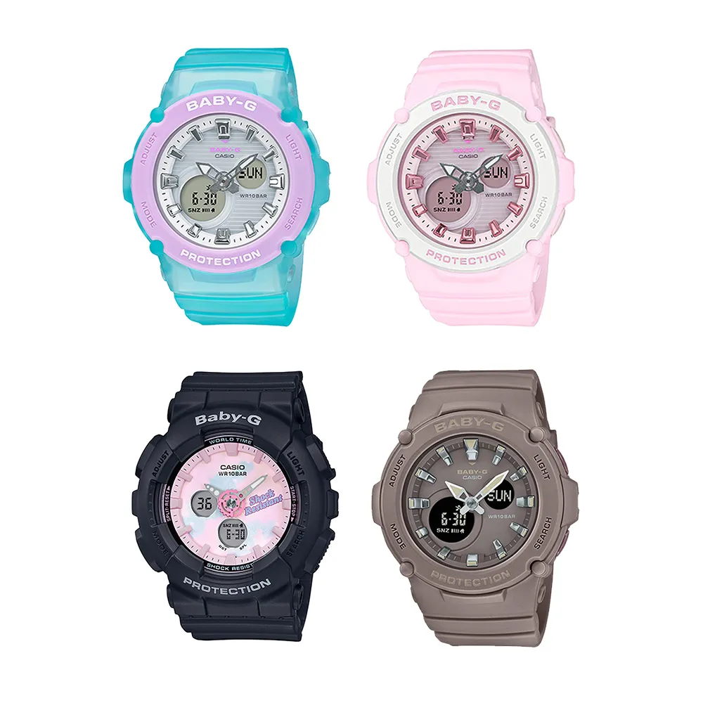 【CASIO 卡西歐】BABY-G 時尚本質耐衝擊構造電子錶(多款可選)