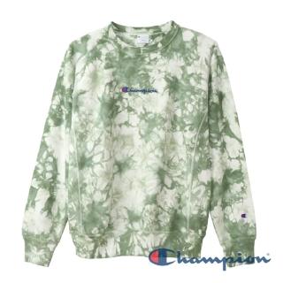 【Champion】官方直營-RW草寫Logo紮染長袖大學Tee-10oz-男(綠色)
